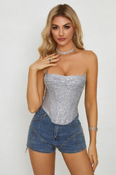 Sequin Strapless Bustier Top | Dress In Beauty